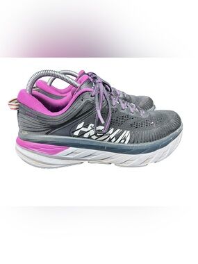 Hoka One One Bondi 7 Blue Graphite Festival Fuchsia Sz 9.5